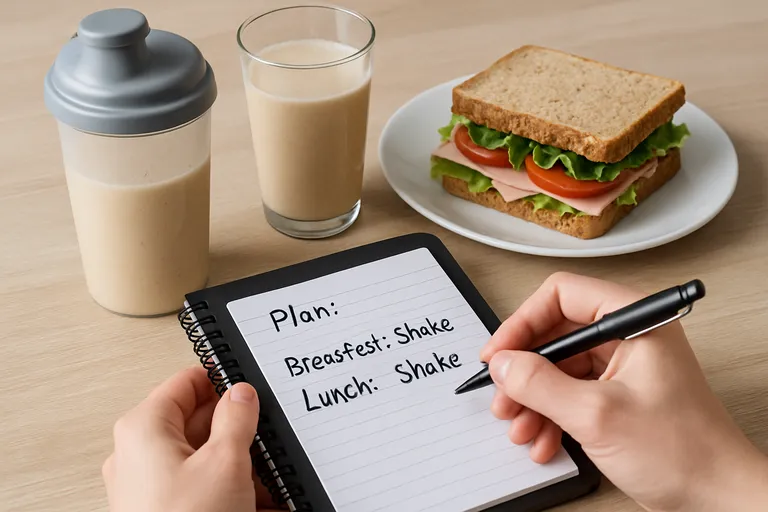 Plan en schema voor resultaat met shakes